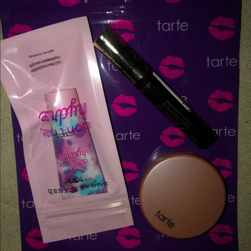TARTE 3p Deluxe Samples Sugar Rush Moisturizer Mascara Exposed Blush NIP $40 - Picture 2 of 4